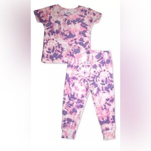 Roudelain Girls Sz 3T Mommy & Me Baby Tie-Dyed Jogger Pajama Set La Violet